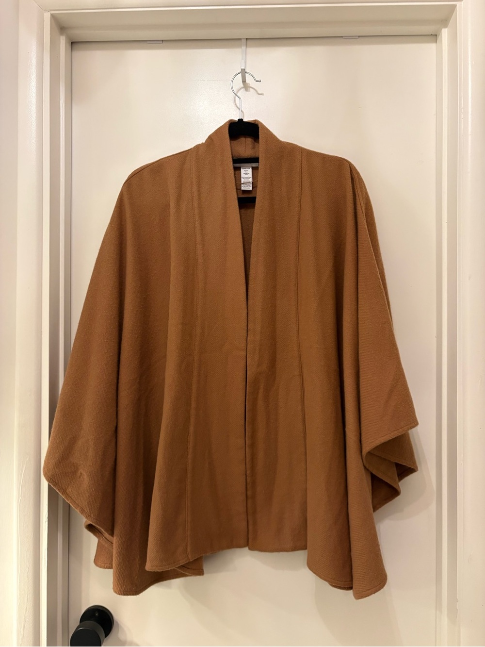 Nordstrom Camel Open-Front Poncho Sweater